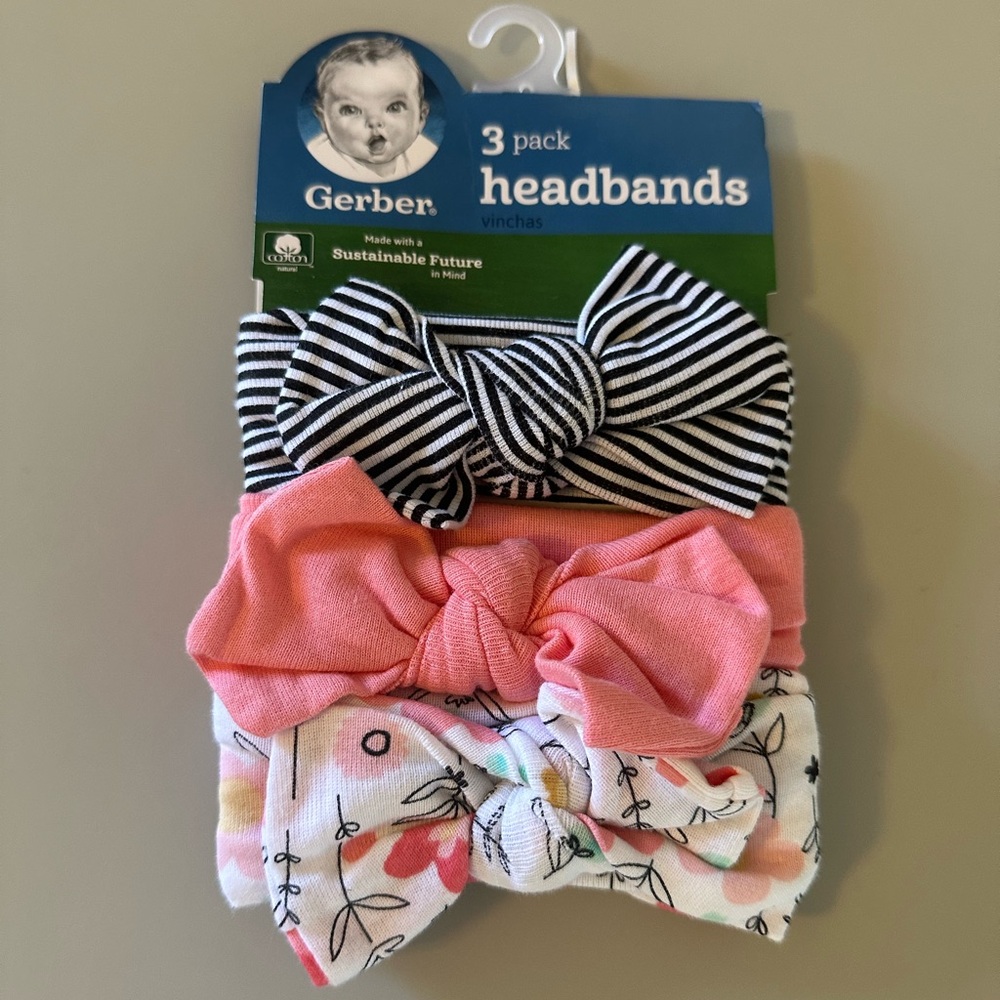 NWT Gerber Baby Girl Headbands